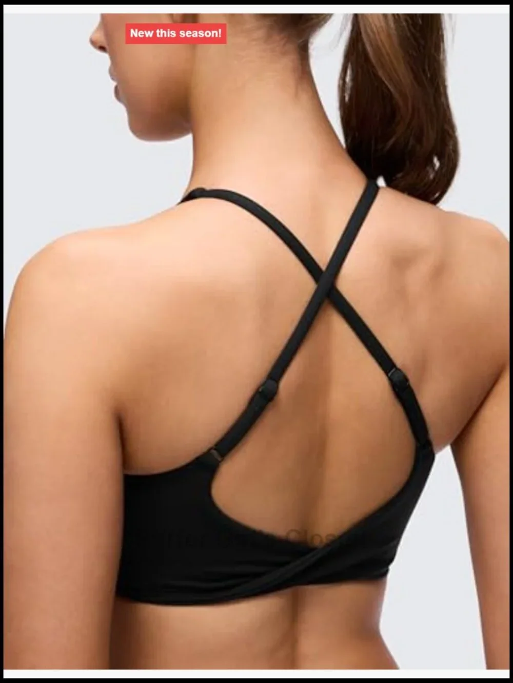 Butterluxe V Neck Twist Back Sports Bra Light Support Yoga